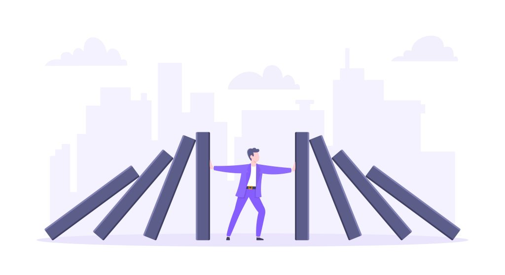 ilustração de homem segurando barras para ilustrar texto sobre como desenvolver a resiliência